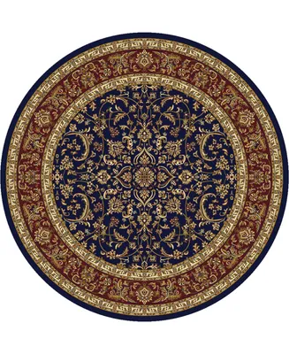 Closeout! Km Home 1318/1546/Navy Navelli Blue 5'3" x 5'3" Round Area Rug
