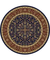 Closeout! Km Home 1318/1546/Navy Navelli Blue 5'3" x 5'3" Round Area Rug