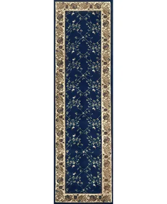 Closeout! Km Home 1590/4004/Navy Pesaro Blue 2'2" x 7'7" Runner Rug