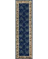 Closeout! Km Home 1590/4004/Navy Pesaro Blue 2'2" x 7'7" Runner Rug