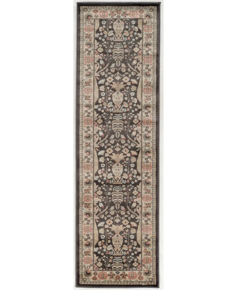 Closeout! Km Home //Brown Gerola Brown 2'2" x 7'7" Runner Rug