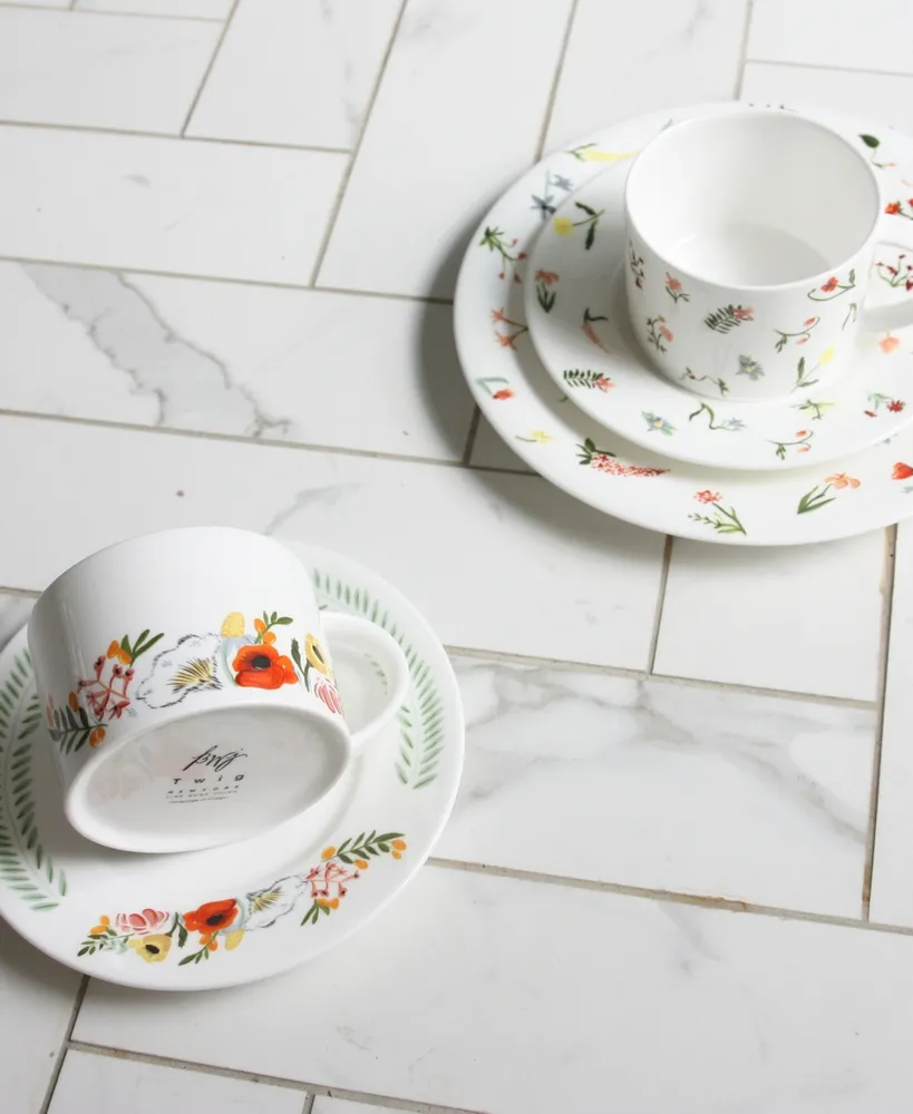 Twig New York Language of Flowers Cups & Saucers - Set of 2