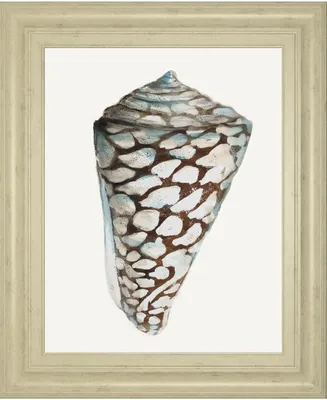 Classy Art Modern Shell With Teal Il by Patricia Pinto Framed Print Wall Art - 22" x 26"