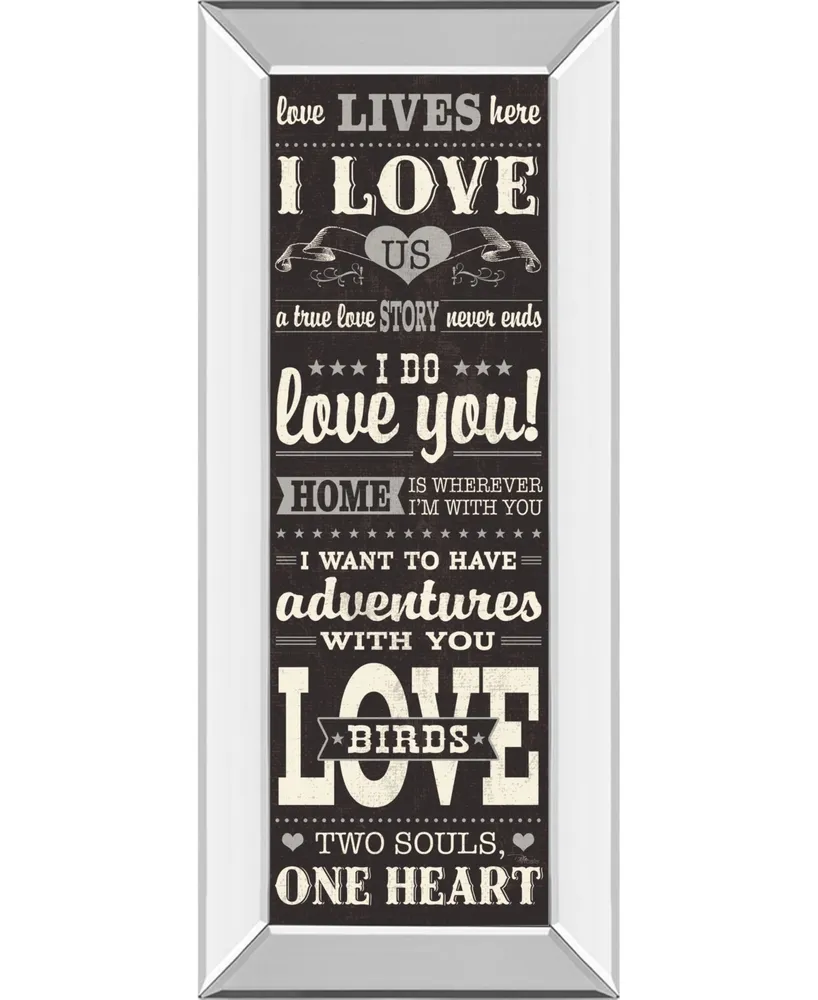 Classy Art L-o-v-e Ill by Pela Studio Mirror Framed Print Wall Art - 18" x 42"