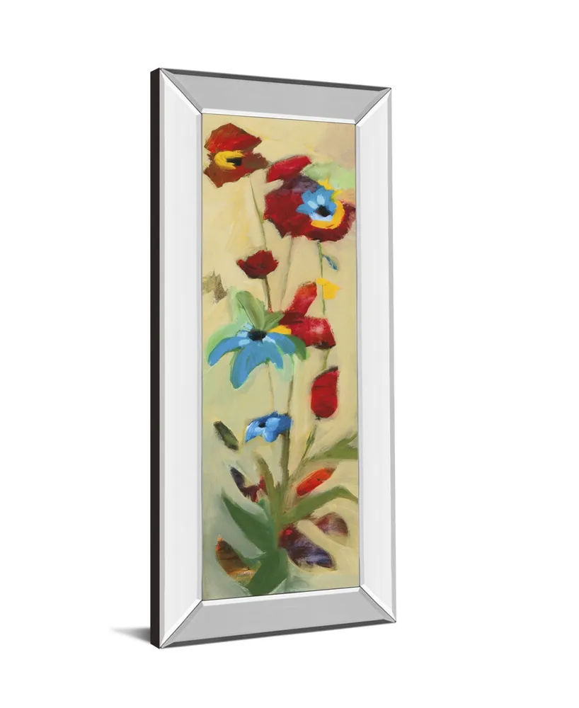 Classy Art Wildflower Il by Jennifer Zybala Mirror Framed Print Wall Art - 18" x 42"