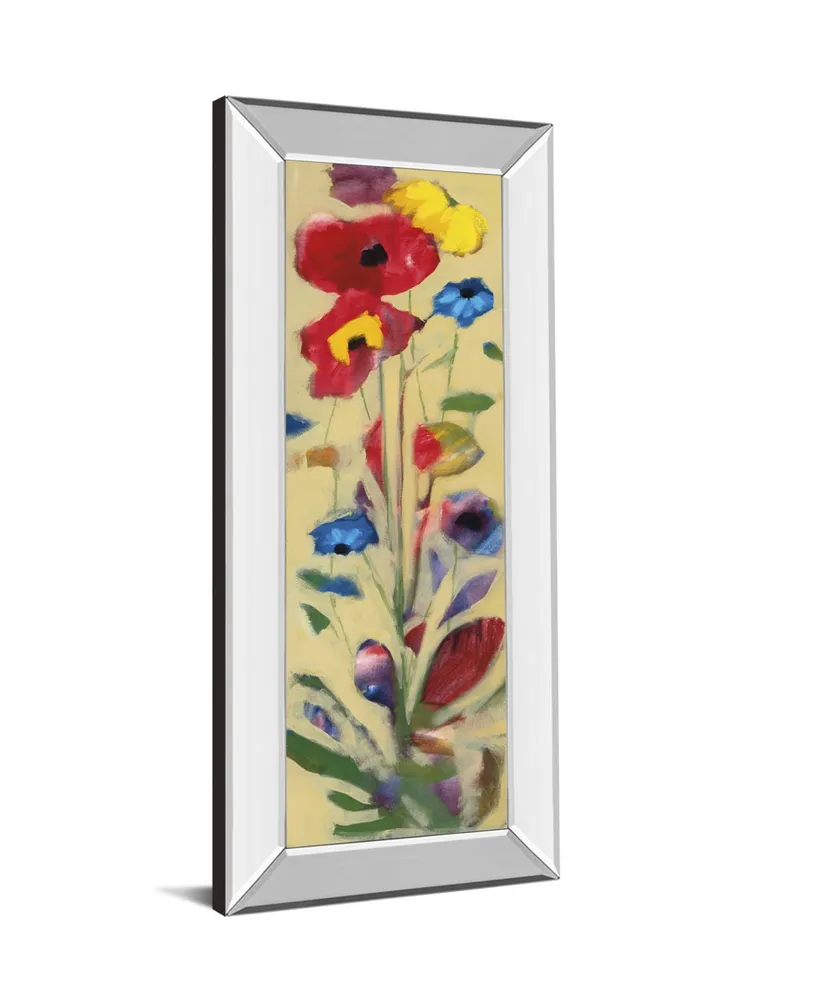 Classy Art Wildflower I by Jennifer Zybala Mirror Framed Print Wall Art - 18" x 42"