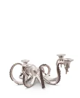 Vagabond House Pewter Metal Octopus Candelabrum Four Taper Candles Holder