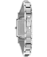 Bulova Women's Diamond-Accent Stainless Steel Bangle Bracelet Watch 18x33mm