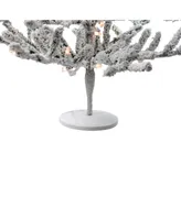 Northlight 36" Pre-Lit Flocked Alpine Coral Artificial Christmas Tree - Warm White Lights