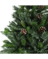 Northlight 6.5' Snowy Delta Pine with Pine Cones Artificial Christmas Tree - Unlit