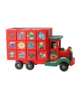 Northlight 14" Children's Advent Calendar Red Storage Truck Christmas Decoration