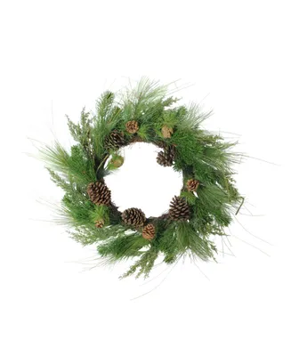 Northlight 24" Pine Cones and Mixed Pine Needles Christmas Wreath - Unlit