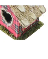 Northlight 5.25" Red Plaid Christmas Birdhouse Ornament with Heart Shaped Door