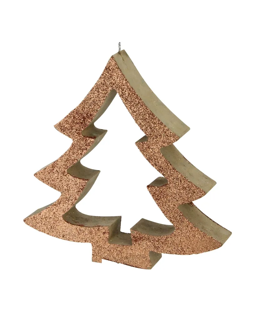 Northlight 7" Copper Glittered Cutout Tree Christmas Ornament