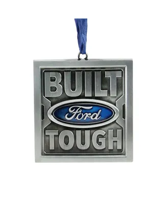 Northlight 3" Officially Licensed Built Ford Tough Brushed Nickel Plated Christmas Tree Ornament