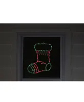 Northlight 18" Lighted Stocking Christmas Window Silhouette Decoration