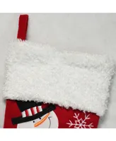 Northlight 16" Red and White Embroidered Snowmen Letter to Santa Christmas Stocking