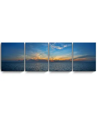 Ready2HangArt Bahamas Sunset 4 Piece Wrapped Canvas Coastal Wall Art Set, 20" x 64"