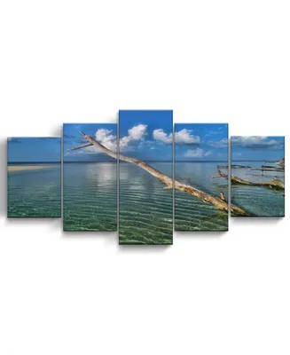 Ready2HangArt Grand Bahama 5 Piece Wrapped Canvas Coastal Wall Art Set, 30" x 60"