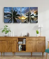 Ready2HangArt Niue Sunset Iii 4 Piece Wrapped Canvas Coastal Wall Art Set, 24" x 48"