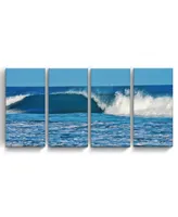 Ready2HangArt Ocean Motion 4 Piece Wrapped Canvas Coastal Wall Art Set, 24" x 48"