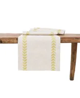 Manor Luxe Cute Leaves Crewel Embroidered Table Runner