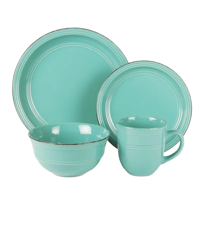 American Atelier Madelyn Aqua Blue 16 Pc Dinnerware Set