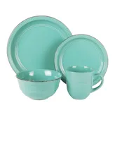 American Atelier Madelyn Aqua Blue 16 Pc Dinnerware Set