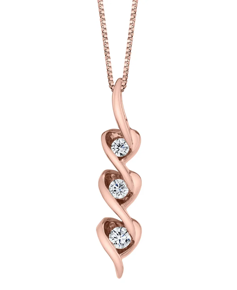 Diamond (1/8 ct. t.w.) Heart Pendant 14k White, Yellow or Rose Gold