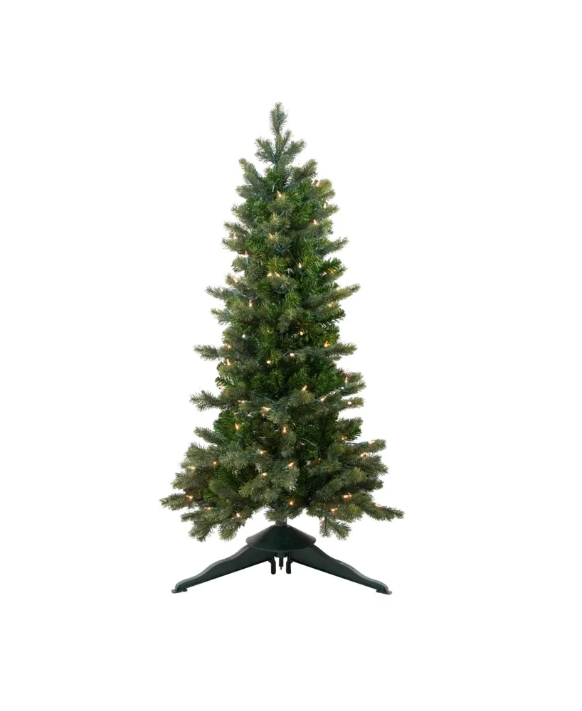 Northlight 4' Pre-Lit Savannah Spruce Slim Artificial Christmas Tree - Clear Lights