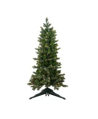 Northlight 4' Pre-Lit Savannah Spruce Slim Artificial Christmas Tree - Clear Lights