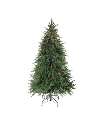 Northlight 7.5' Pre-Lit Hunter Fir Full Artificial Christmas Tree - Multi-Color Lights