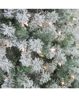 Northlight 7.5' Pre-Lit Flocked Winema Pine Artificial Christmas Tree - Clear Lights
