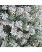 Northlight 4.5' Pre-Lit Flocked Winema Pine Artificial Christmas Tree - Clear Lights