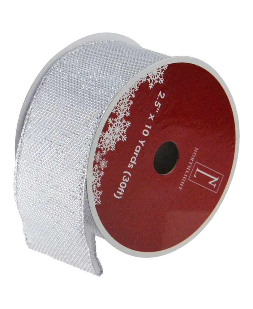 Northlight Simply Gray Burlap Wired Christmas Craft Ribbon 2.5" x 10 Yards