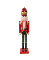 Northlight 36" Red and Green Velvet Wooden Christmas Nutcracker King