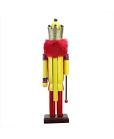 Northlight 14" Decorative Yellow and Red Sugar Daddy King Wooden Christmas Nutcracker Figure