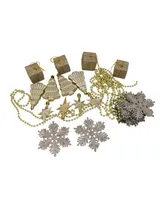 Northlight 125ct Champagne Gold Shatterproof 4-Finish Christmas Ornaments