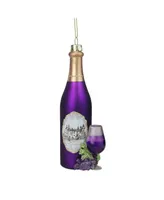 Northlight 5.75" Purple Wine Country Glass Bottle Christmas Ornament