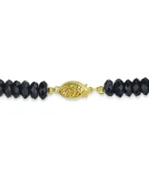 Black Agate (5-8mm) Strand Necklace in 14k Yellow Gold