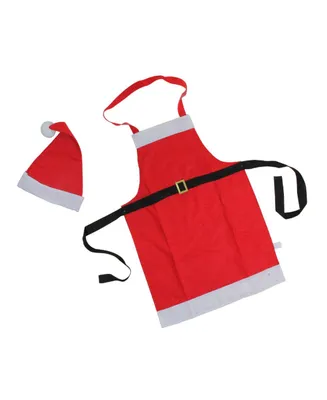Northlight 2-Piece Red and White Santa Claus Christmas Apron and Hat Set - Adult Size