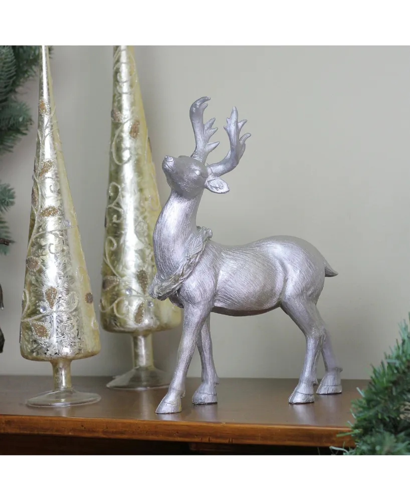 Northlight 10.5" Elegant Silver Christmas Table Top Reindeer Figure