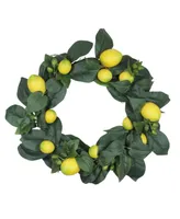 Northlight Lemon and Green Foliage Spring Wreath 22-Inch