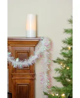 Northlight 50' White Iridescent Wide Cut Christmas Tinsel Garland - Unlit