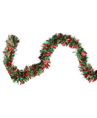 Northlight 50' Shiny Green and Red Christmas Tinsel Garland - Unlit