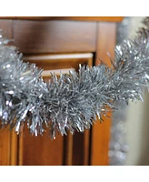 Northlight 50' Traditional Shiny Silver 8 Ply Christmas Foil Tinsel Garland - Unlit