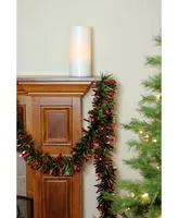 Northlight 50' Red and Green Wide Cut Christmas Tinsel Garland - Unlit