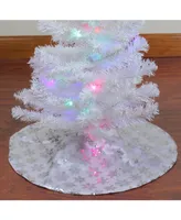 Northlight 20" White and Silver Sequin Snowflake Pattern Mini Christmas Tree Skirt