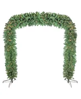 Northlight 9' x 8' Commercial Size Pre-Lit Green Pine Artificial Christmas Archway - Clear Lights