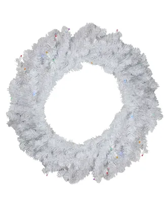 Northlight 36" Pre-Lit Led White Pine Christmas Wreath - Multi Lights